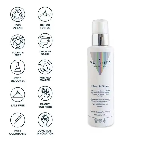 Valquer Leche Micelar Desmaquillante 200 ml – Limpieza suave y eficaz - Imagen 2